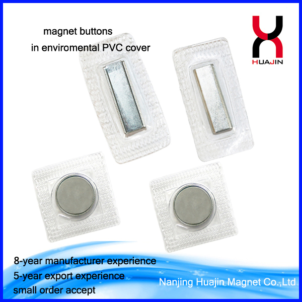 19*2mm Single-Sided Permanent N35 NdFeB Magnet with PVC for Clohthing