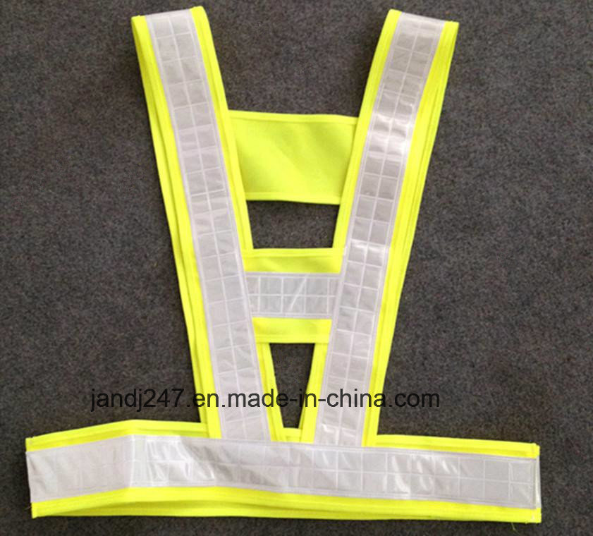 V-Neck High Visibility Reflective Safety Cross Elastic Strap Vest Belt