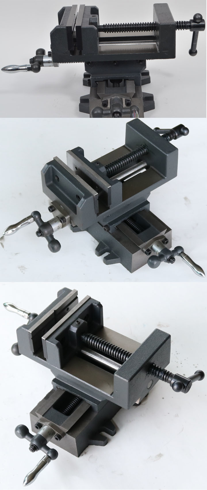 Cross Slide Drill Press Vise with Stationary Base