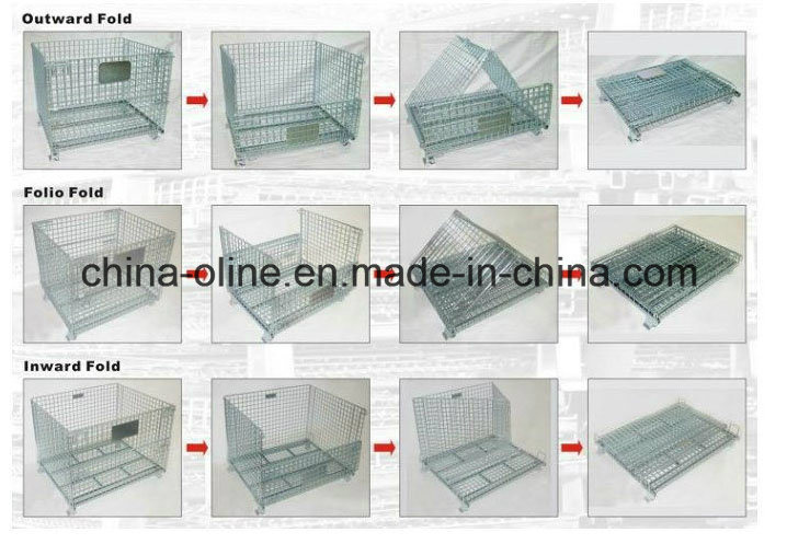 Stackable Folded Wire Mesh Container with Lid