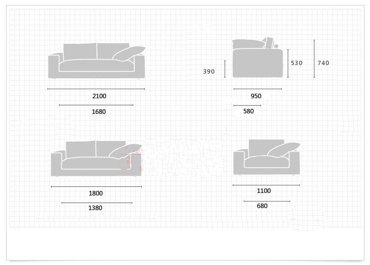 Nordic Furniture Living Room Wooden Fabric Sofa