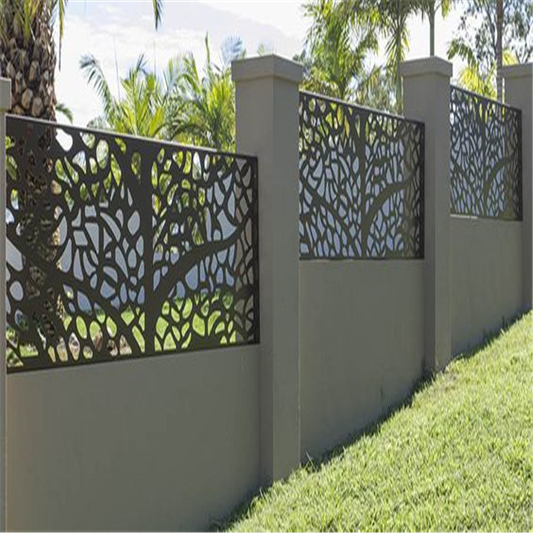 Villa Garden Decoration Powder Coated Laser Cut Aluminum Garden Fence Panels