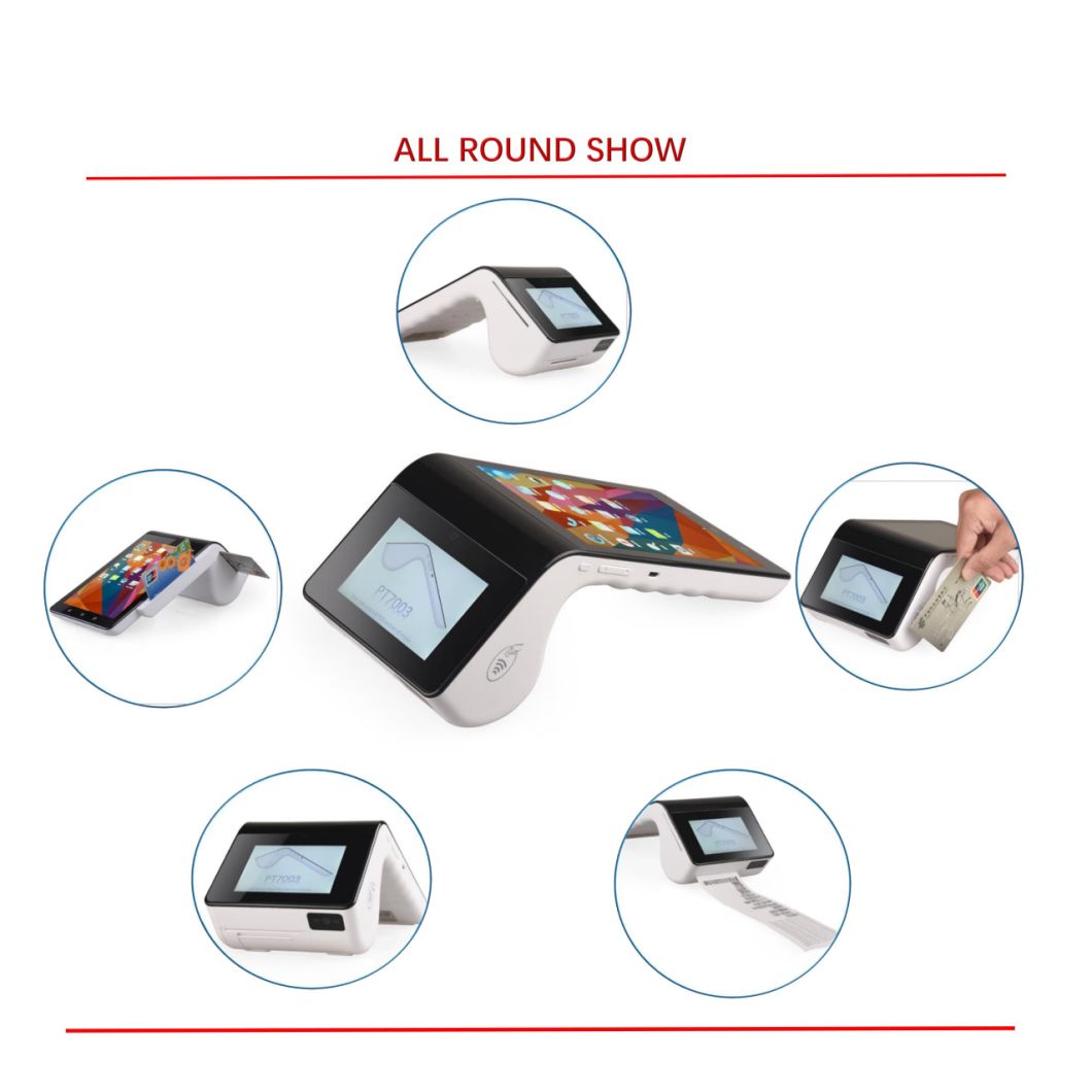 Touch Screen Android Hand Held POS System Wireless Card Reader Receipt Printer 4G with WiFi and Bluetooth