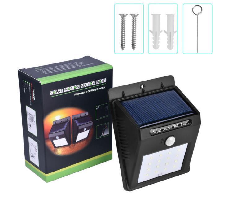 IP65 LED Solar Light Garden Wall Light with PIR Sensor Outdoor Wall Lamp