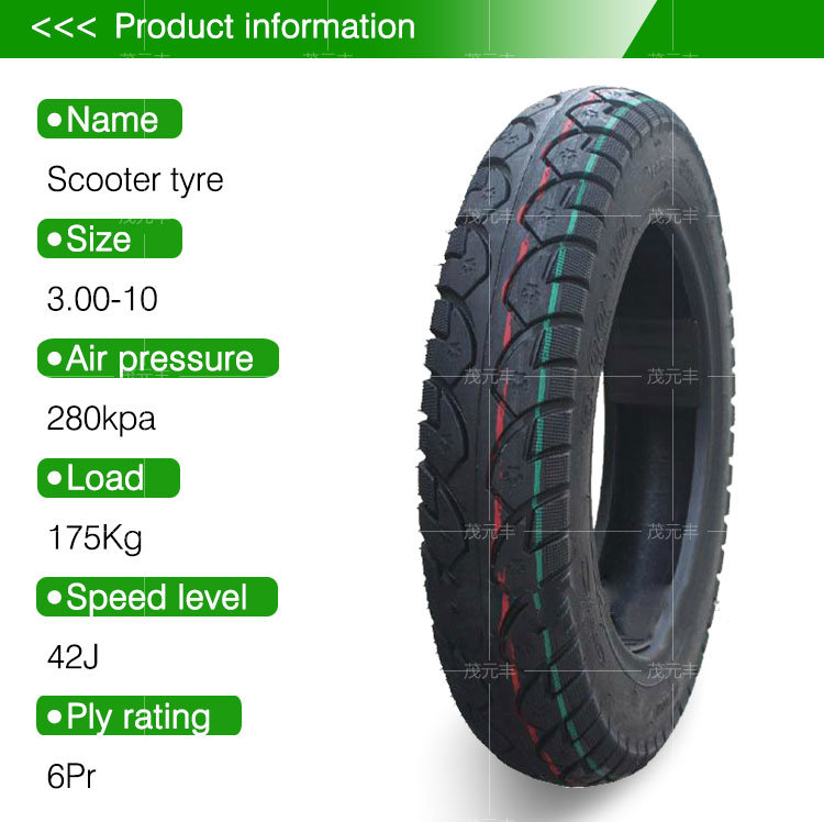 3.00-10 Street Standard, Scooter, Tt&Tl Motorcycle Tyre