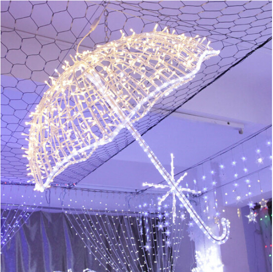 Holiday Wedding Light Handle LED Umbrella with Light for Christmas