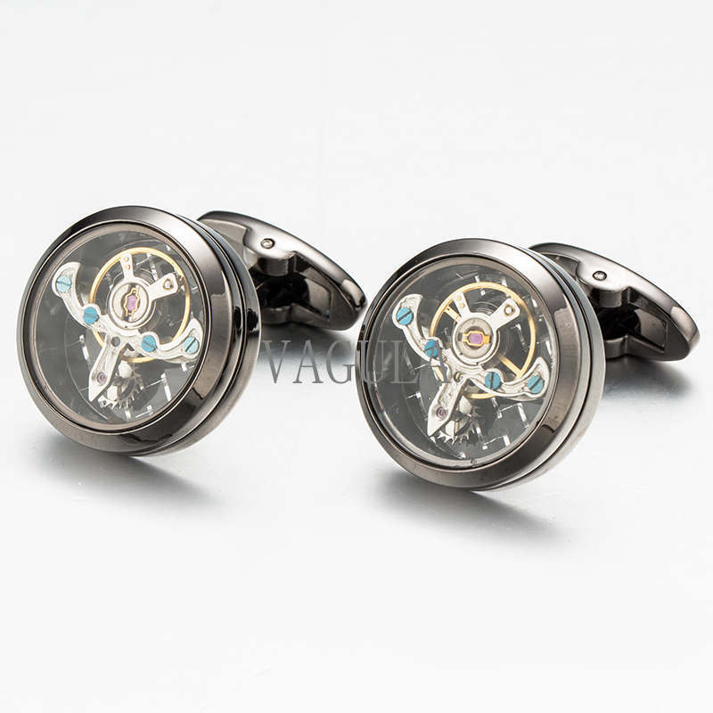 Hotsale Tourbillon Cufflinks Watch Movement Cuff Links Lawyer Gift Gemelos 509