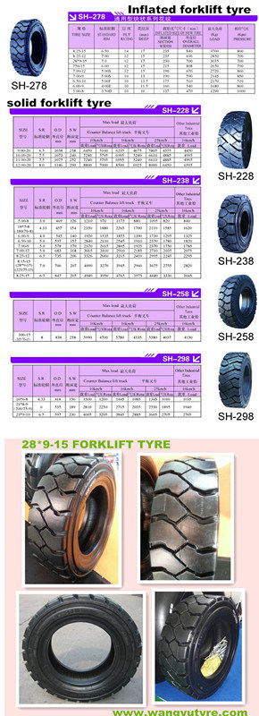 Forklift Tyre Inflated and Solid Tyre (28*9-15 825-15 700-12)