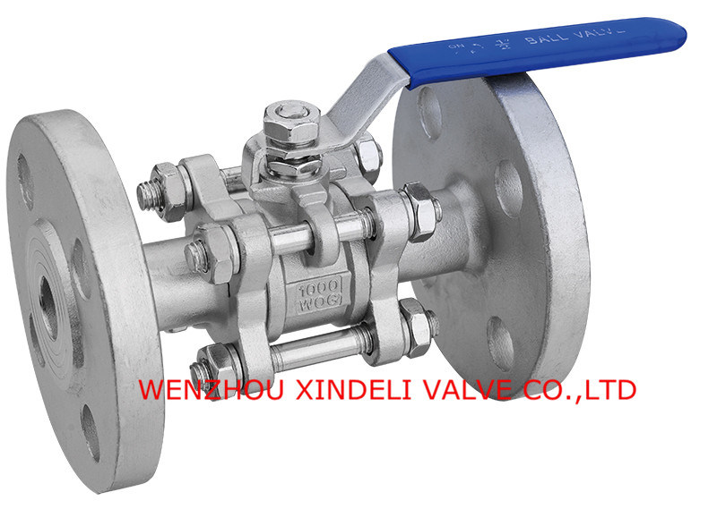 3PC Flanged Stainless Steel Ball Valve with Anti-Static Device