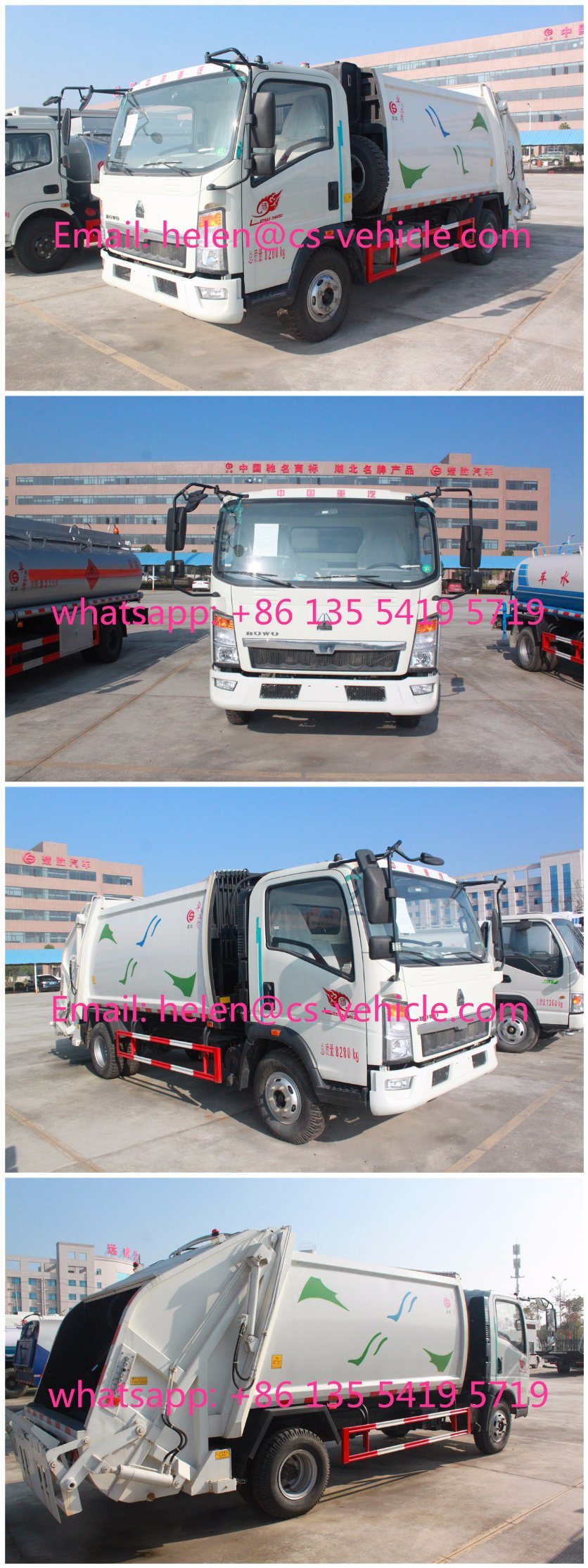 HOWO 5m3 Garbage Truck 5cbm Waste Collector Truck