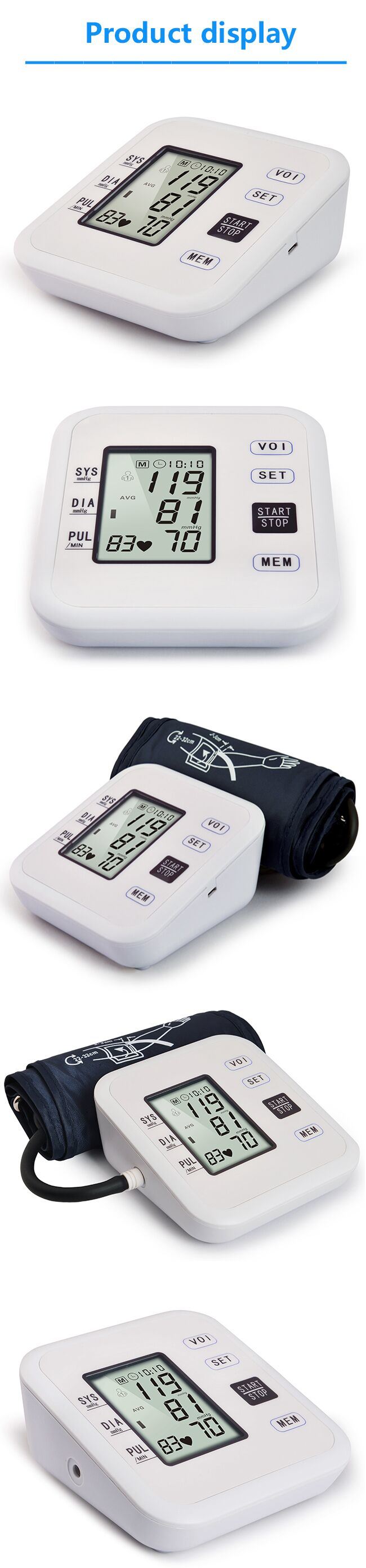 Upper Arm Type Blood Pressure Monitor Body for Health