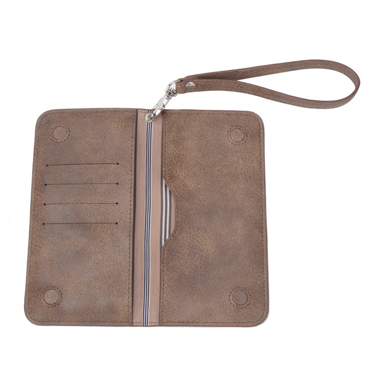 Synthetic Leather Wallet Folio with Card Slots Magnetic Phone Case