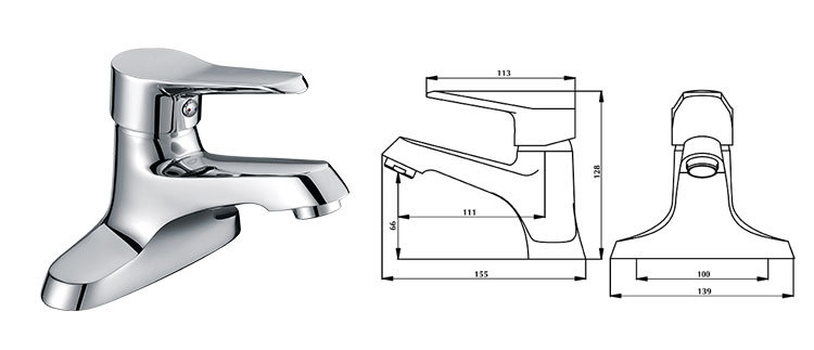 Deck Mounted Single Handle Basin Faucet Mixer