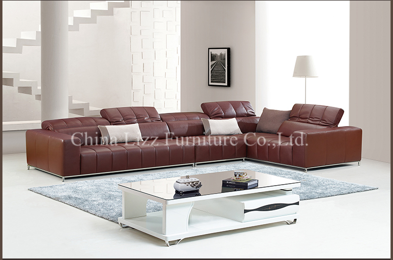 Modern L Shaped Furniture Adjustable Headrest Sofa Lounge