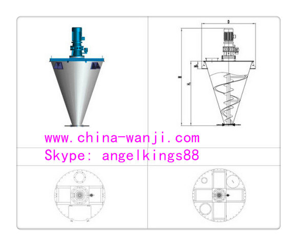 Double Screw Cone Powder Mixer Mixing Machine Blender