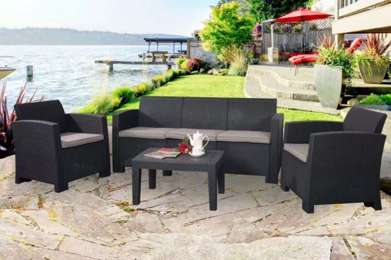 New Outdoor Rattan Furniture Garden Leisure Sofa, Patio Sofa, Plastic Sofa (KD)