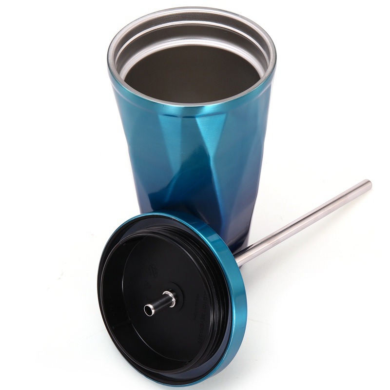 Irregular Drinking Straw Water Cup Double Stainless Steel Ice Cup Coffee Cup