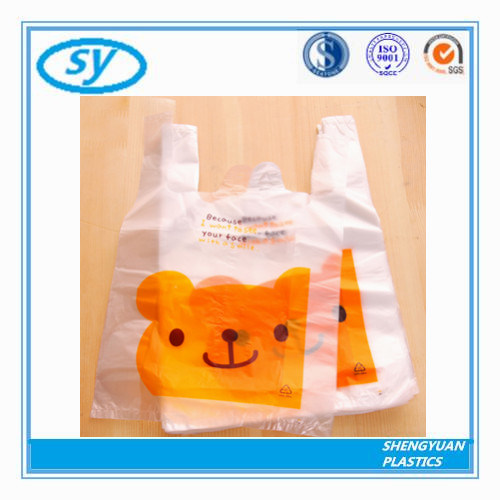 Supermarket Colored Portable T-Shirt Plastic Bags
