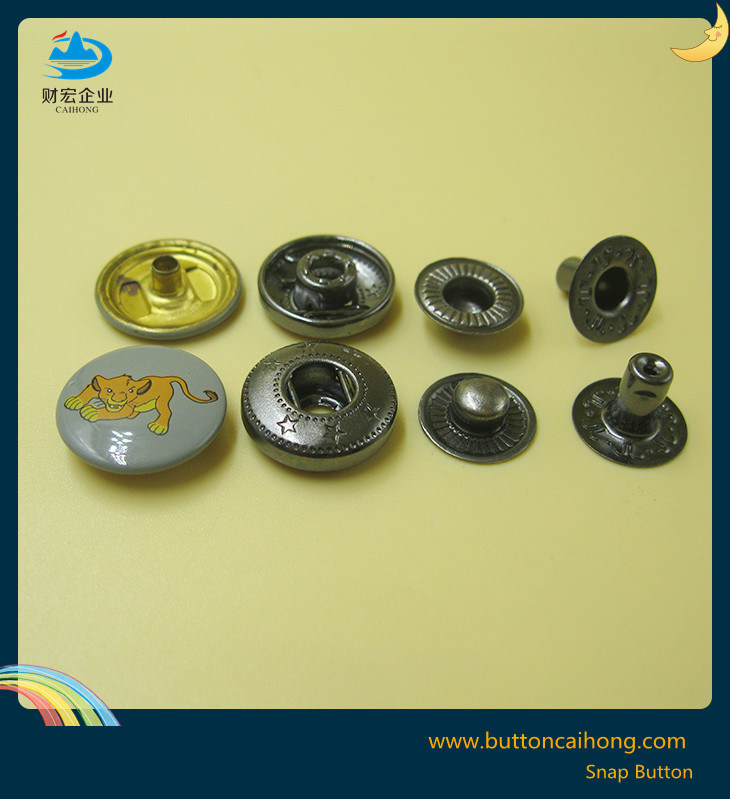 Metal Copper Snap Buttons with Painting and Silk Printing Finish