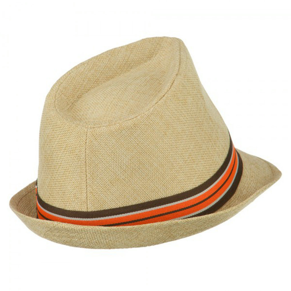 Youth Fine Toyo Paper Braid Ribbon Stripe Band Fedora Hat