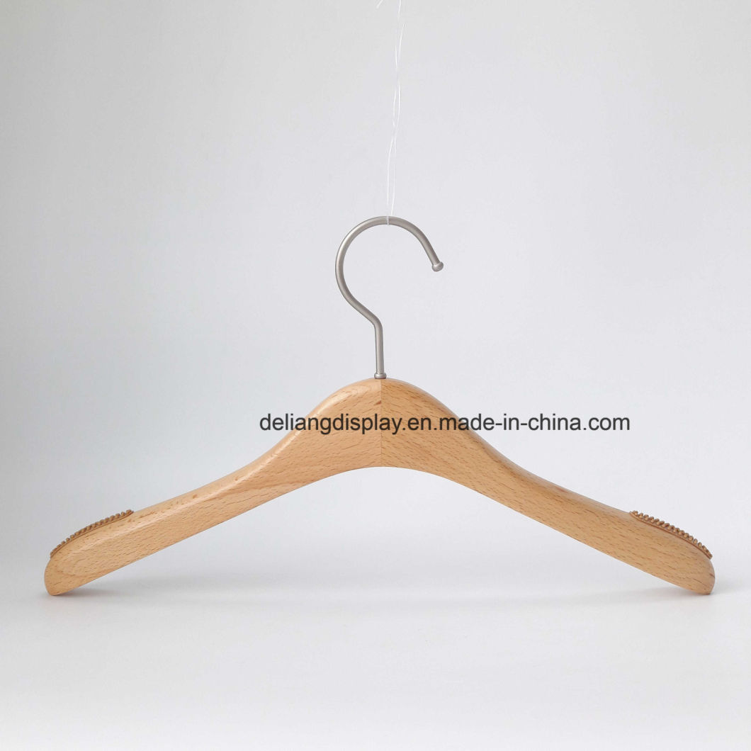 Matt Natural Wood Color Wooden Suit / Coat Hanger for Female