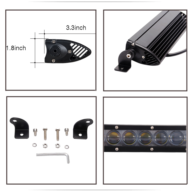 Straight 250W 4D LED Offroad Light Bar