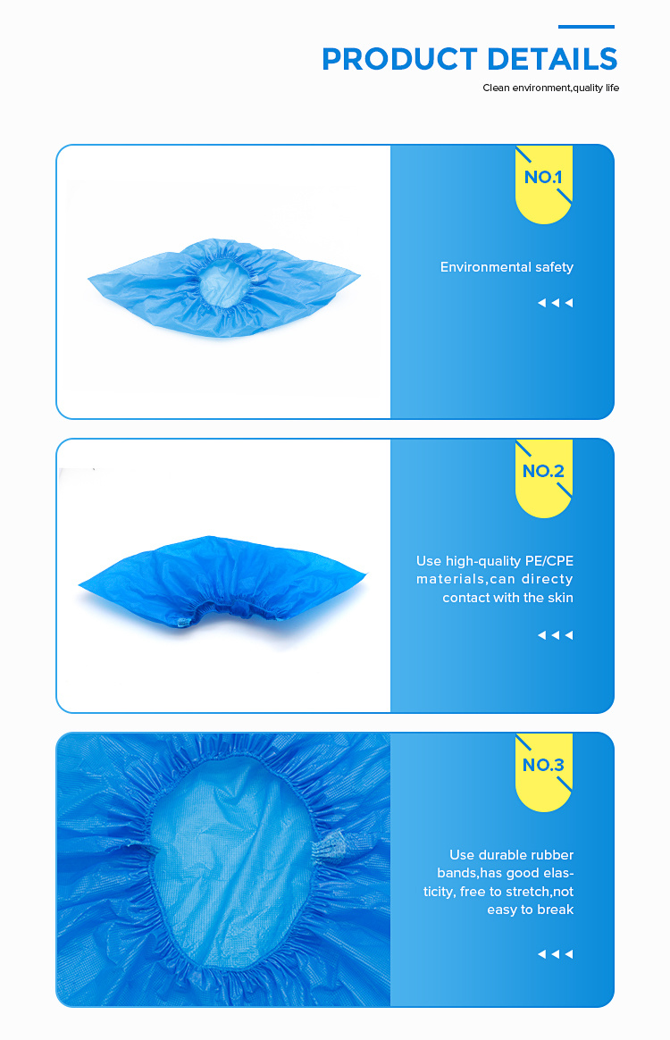 Disposable Blue PVC Shoecover/Lightweight PE+CPE Surgical Shoe Covers