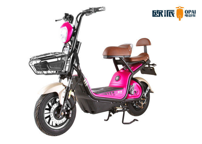 48V 500W14 Inches Motor LED Headlight 3-Speed Electric Bike Long Range Front Basket Disc Brake Tubless Tire