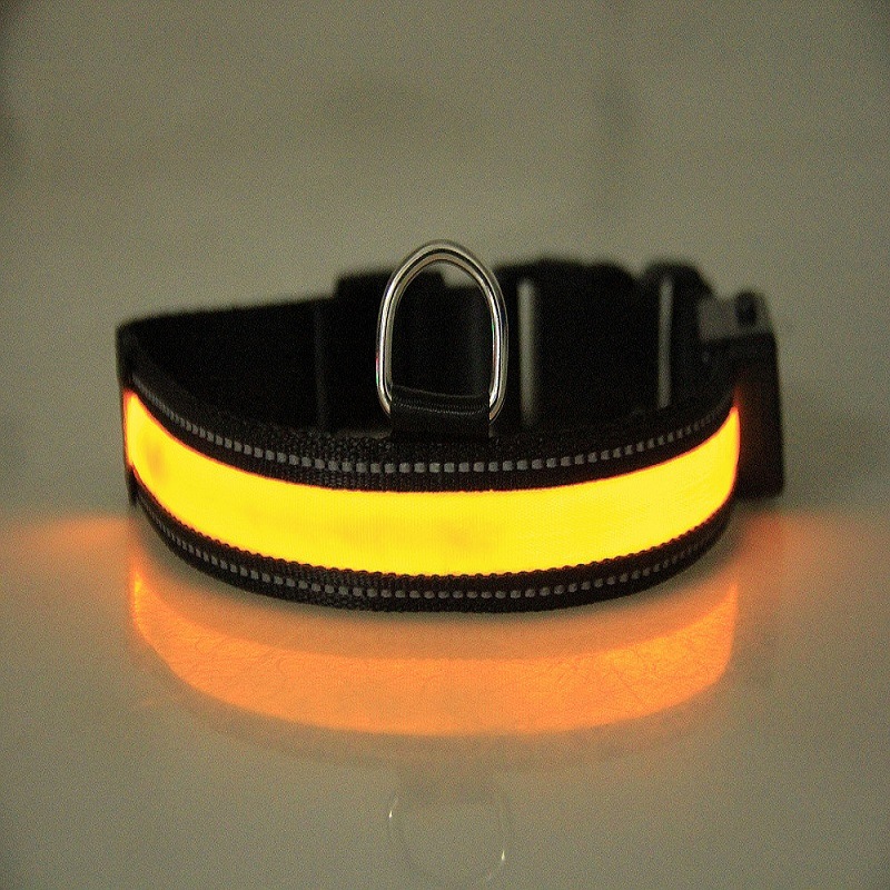 Solar USB Rechargeable LED Dog Collar Pet Nylon Dog Products