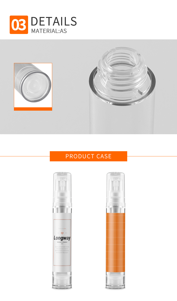 5ml Luxury Custom Color Skin Care Airless Pump as Cosmetic Bottles