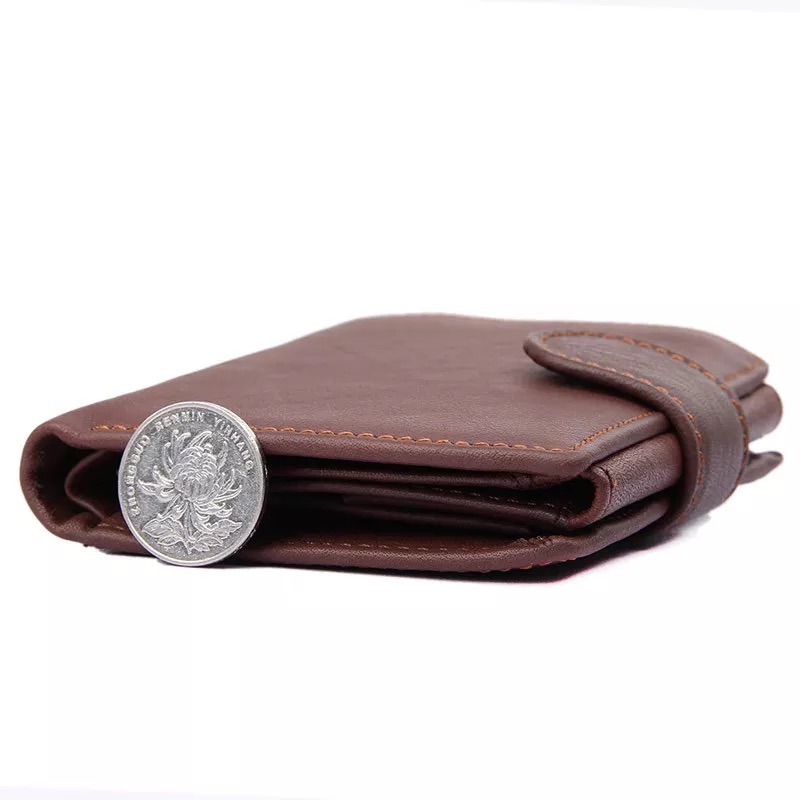 Hot Sale 100% Genuine Cow Leather Coin Pocket Multi Card Wallet