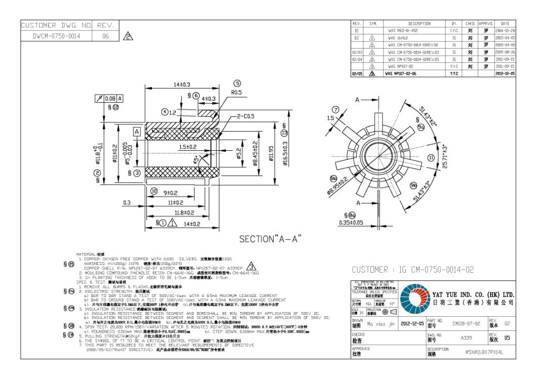 7 Hooks Commutator Factory for Car Motor with Free Sample