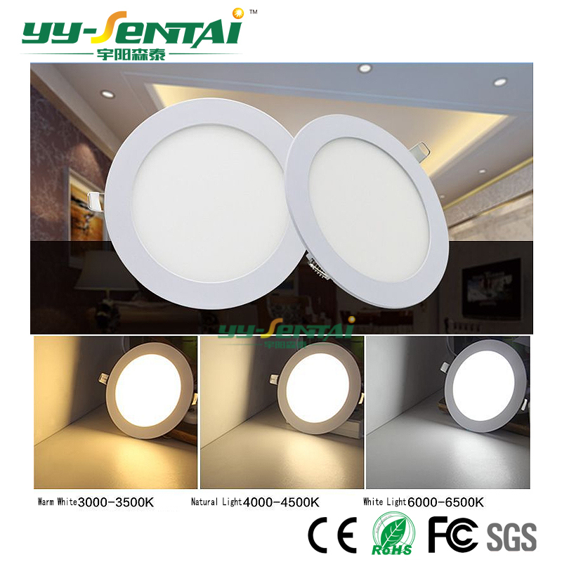 High Brightness High Lumen 6W/12W Round/Square Thin LED Panellight