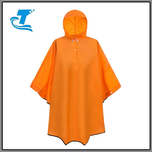 Unisex's Pure Color Hooded Waterproof Rain Poncho