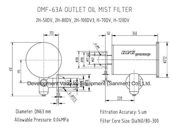Ivf Vacuum Pump Inlet Oil Mist Filter