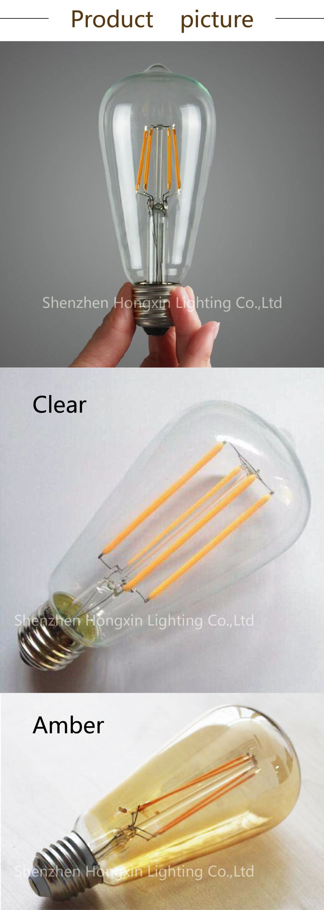 St64 E27 2W/4W/6W/8W Edistion LED Filament Light Lamp Bulb
