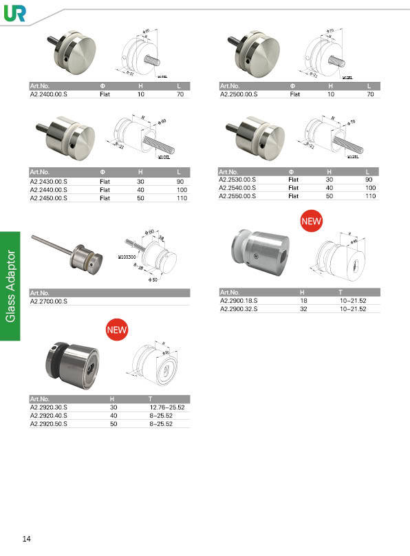 Stainless Steel Balustrade Glass Adaptor