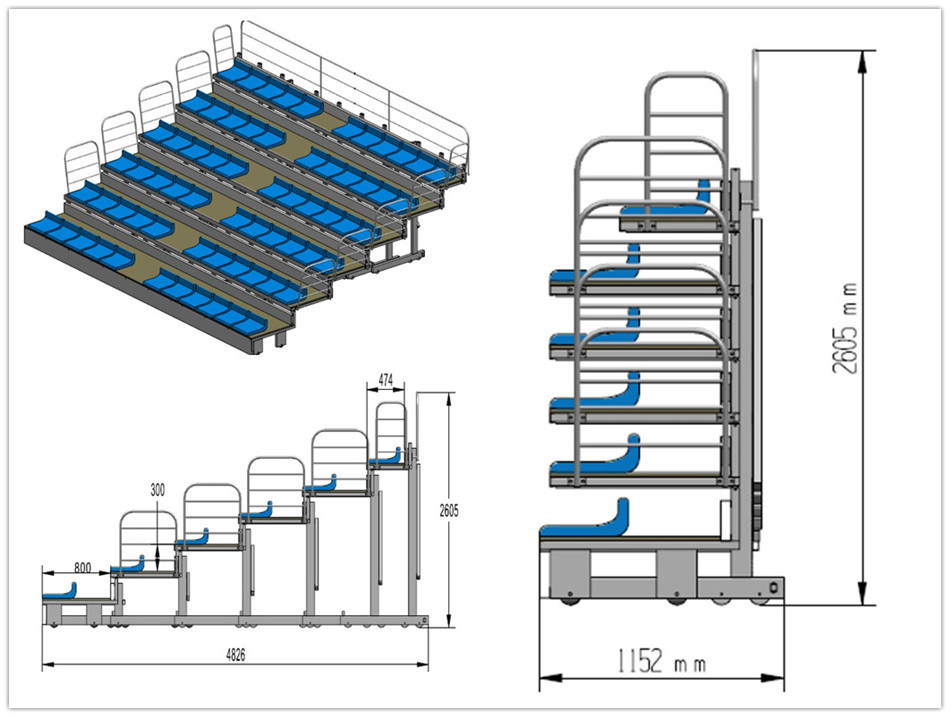 Wholesale High Quality Automatic Telescopic Grandstand Seating System