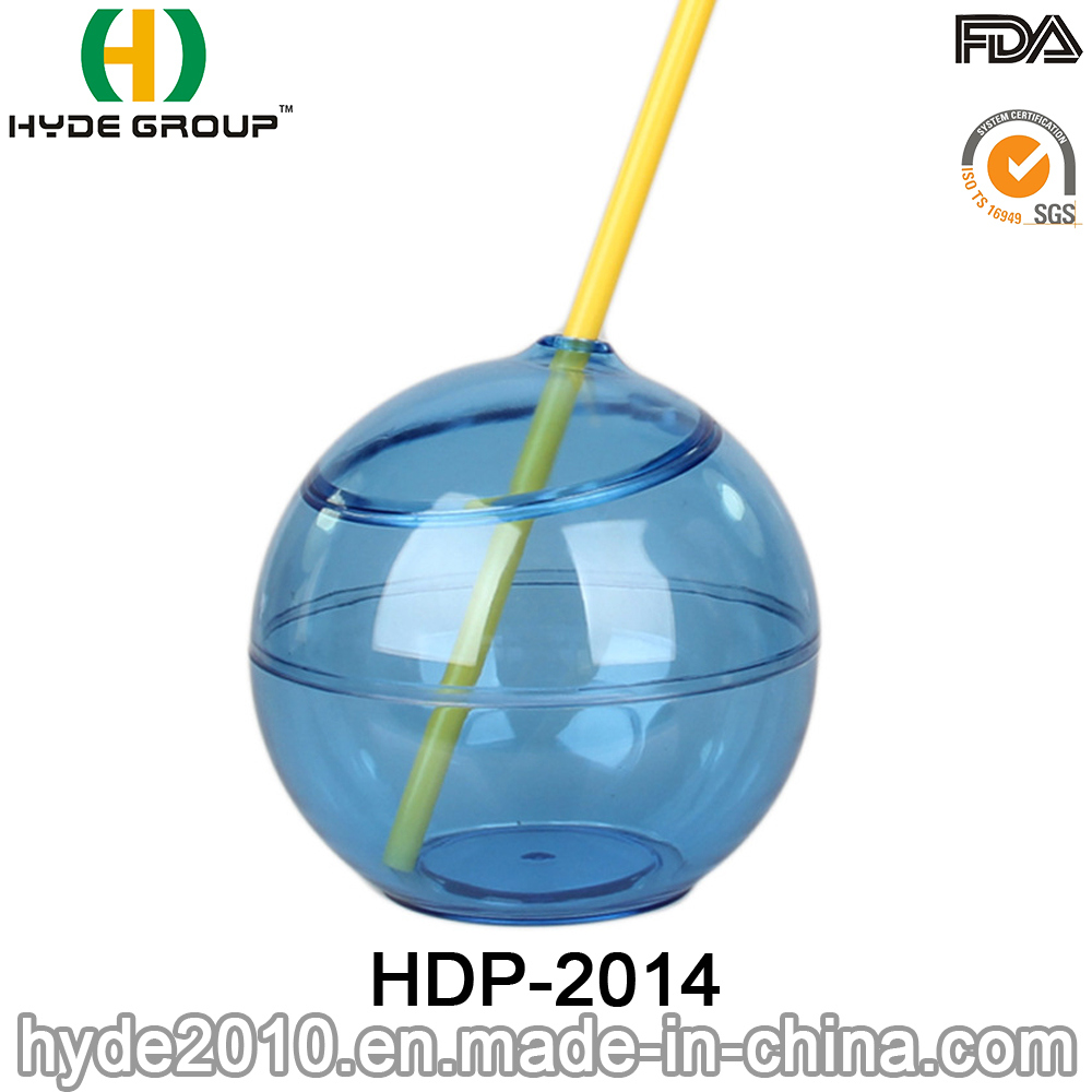28oz Popular BPA Free Plastic Ball Water Tumbler with Straw (HDP-2014)
