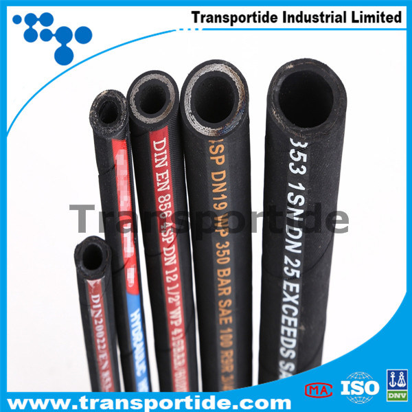 Factory SAE100 R1/1sn R2/2sn Flexible Industrial Hose/High Pressure Hydraulic Rubber Hoses