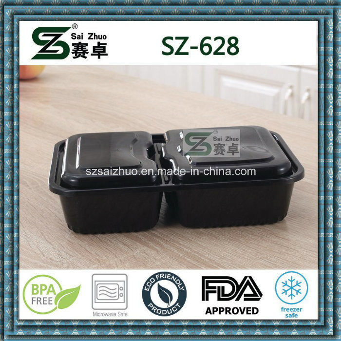 Black Microwavable Disposable Food Container with Hinged Lid