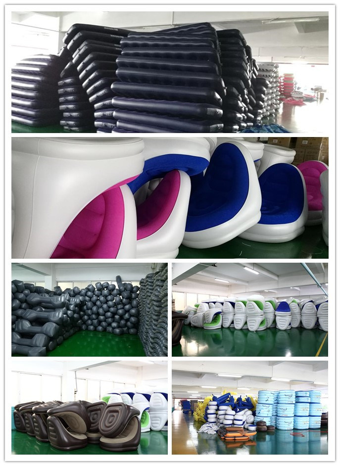 Green Color PVC Double Bubby Sofa Bed Inflatable Hotel Furniture