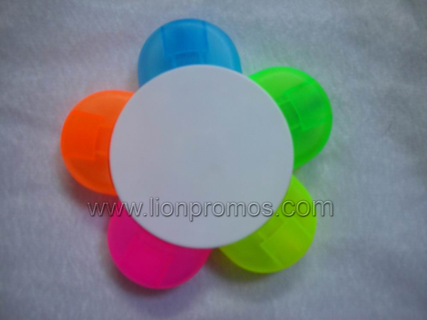 Custom Print Flower Petal Shape 5colors in 1 Highlighter Pen