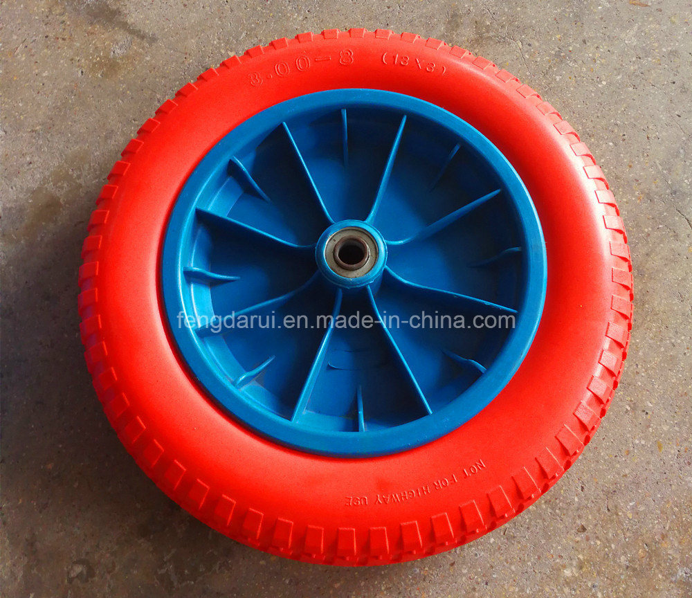 Yellow Color Flat Free PU Foam Wheel (13