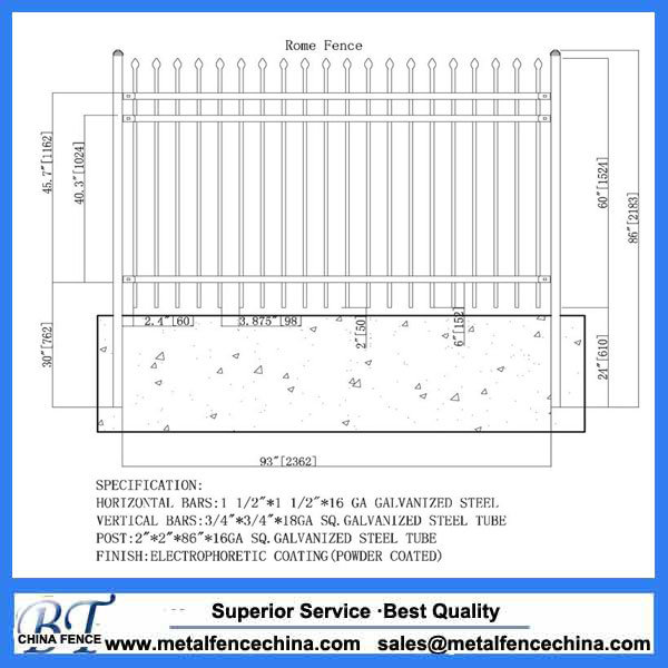 Standard Providence Black Aluminum Decorative Fence Panel