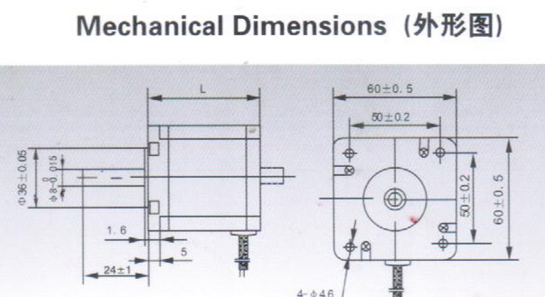 Smooth 1.8deg NEMA24 60*60mm Stepping Electrical Motor for CNC Machines