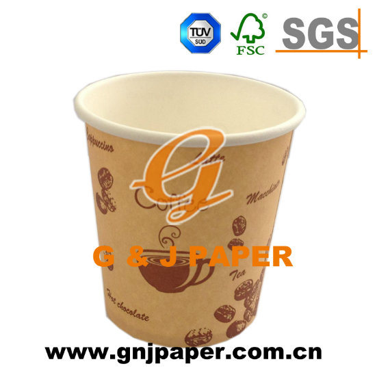 Custom Wood Pulp 8 Oz Single Wall Paper Cup Without Lid