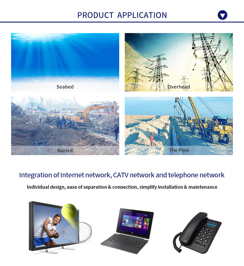 Single Mode/Multi-Mode Outdoor Armored Optical Fiber Cable GYTA53