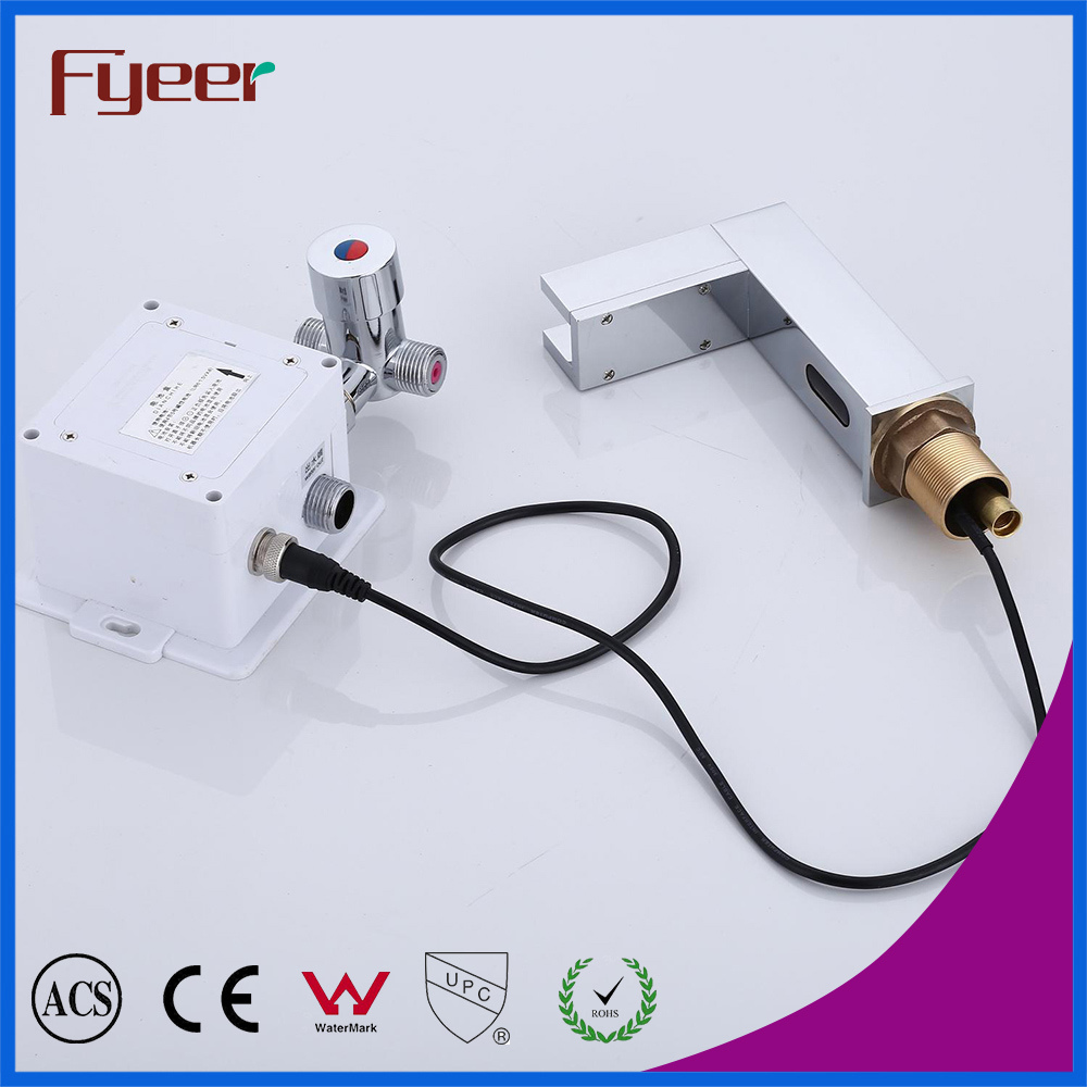 Fyeer Bathroom Waterfall Basin Tap Automatic Sensor Faucet with LED (QH0155F)