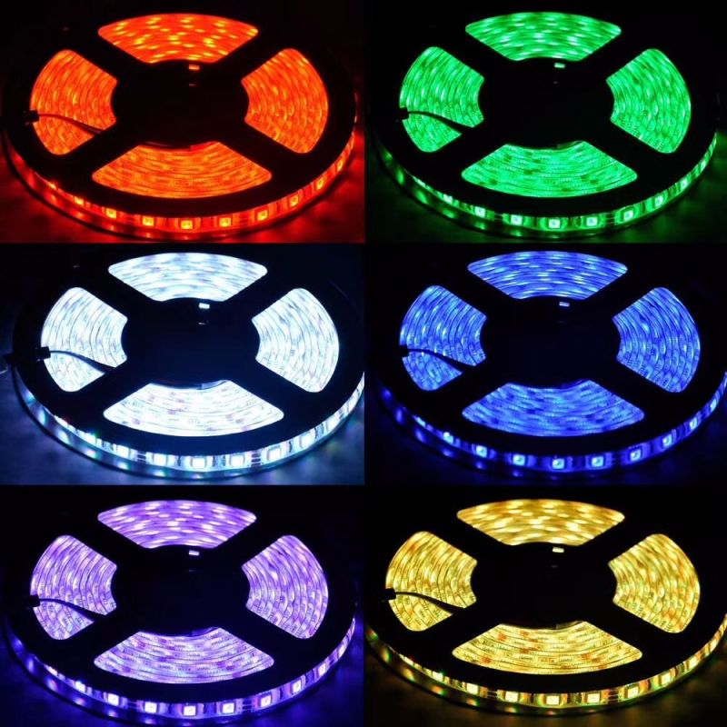 Outdoor W/R/G/B Color Waterproof SMD5050 5m Flexible LED Strip Lights for Market/Hotel/Airpot Decoration